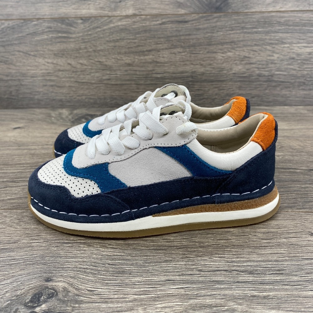 Clarks CRAFT RUN TOR K Combi Suede Leather Trainer Sneakers Kid's Size 11.5 Navy
